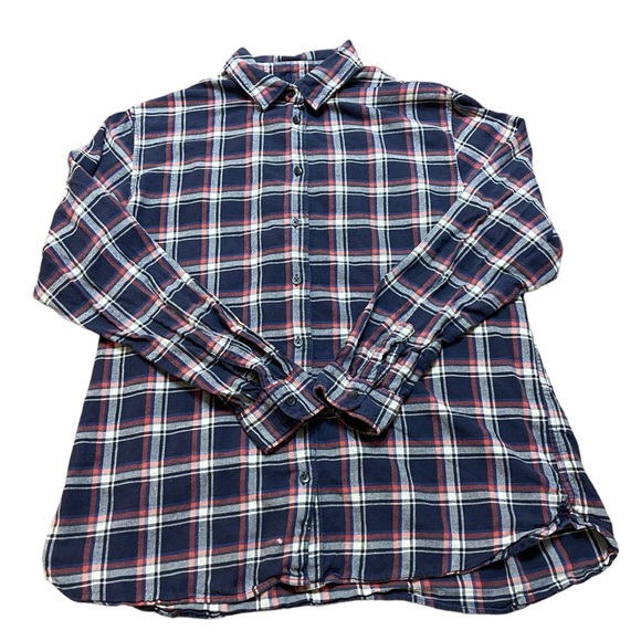 Two Uniqlo Collared Flannel Button Up Long Sleeve Shirt Top Size XL Plaid - Picture 9 of 13